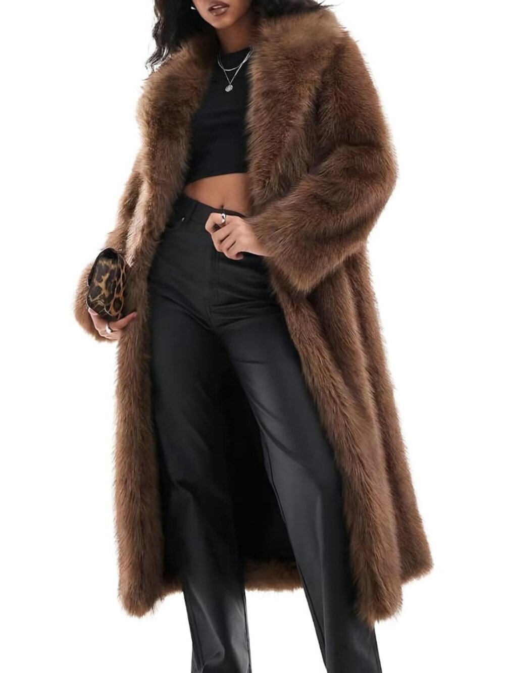 Cozy Long Faux Fur Coat | Warm Furry Jacket for Winter Outerwear Fashion